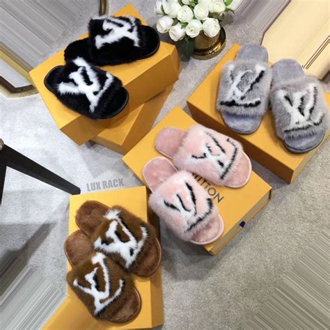 lv furry slippers|lv slippers for ladies.